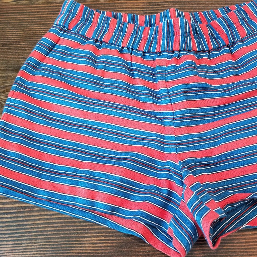 Red and Blue Striped Shorts